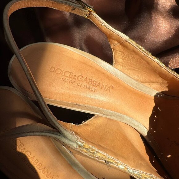 Dolce & Gabbana Slingback Heels in Beige – Size 37 EUR/6.5 US - Picture 6 of 11